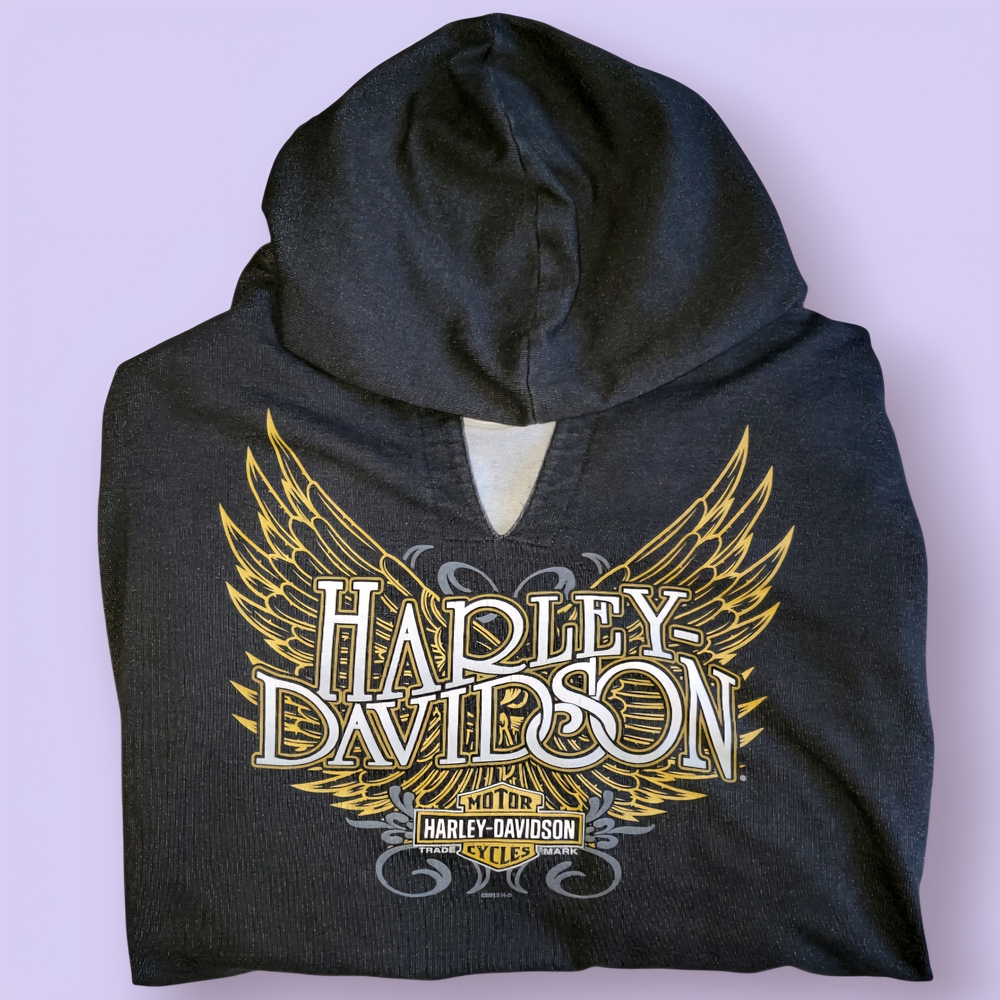 Harley-Davidson Charcoal Hoodie with Gold Accents
